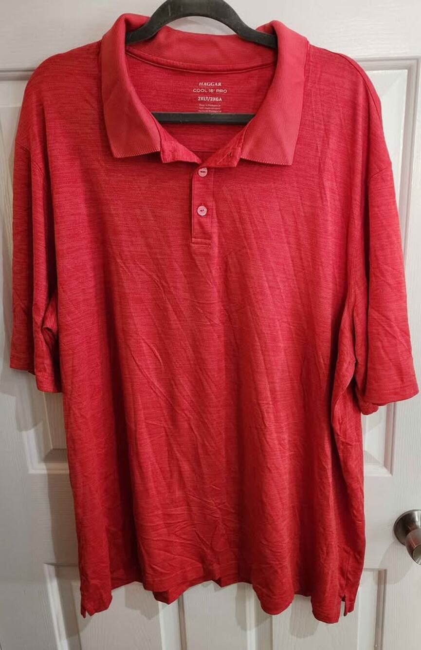 Haggar Cool 18 Pro Short Sleeve Golf Shirt 2XLT/ 2XGA.     #G01